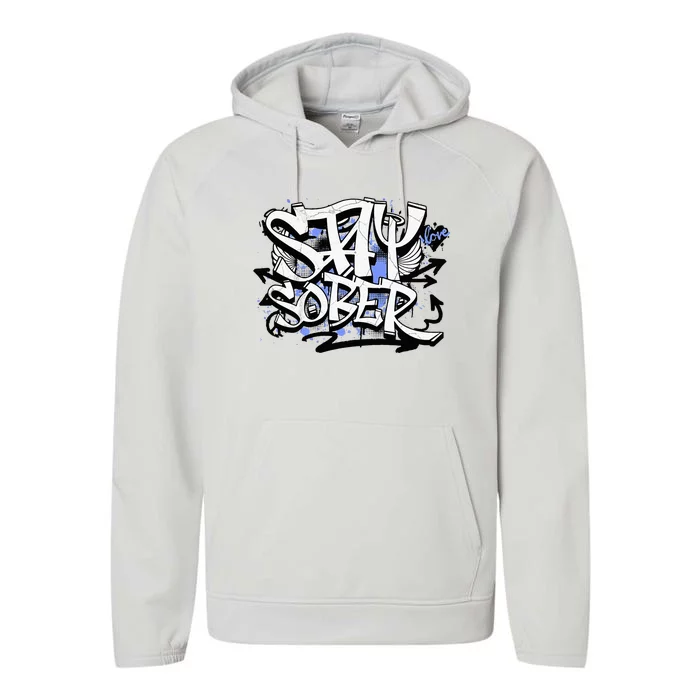 Stay Sober Blue Resolve Performance Fleece Hoodie