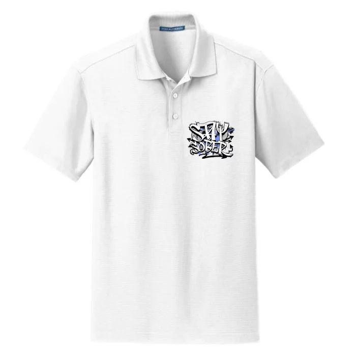 Stay Sober Blue Resolve Dry Zone Grid Performance Polo