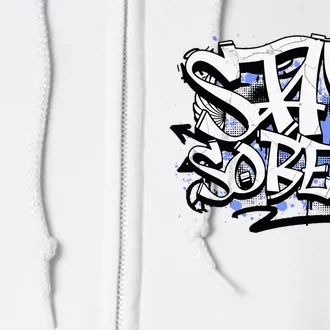 Stay Sober Blue Resolve Full Zip Hoodie