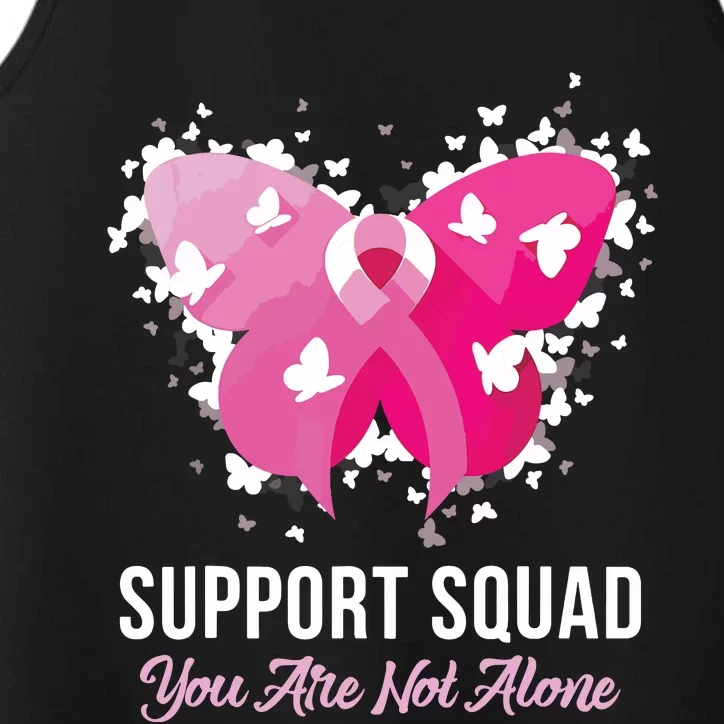 Support Squad Breast Cancer Awareness Pink Ribbon Butterfly Performance Tank