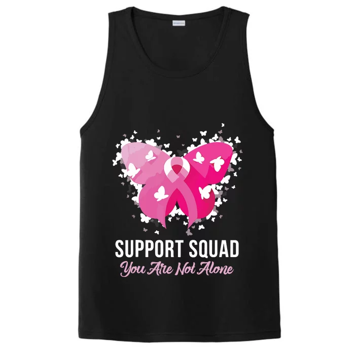 Support Squad Breast Cancer Awareness Pink Ribbon Butterfly Performance Tank