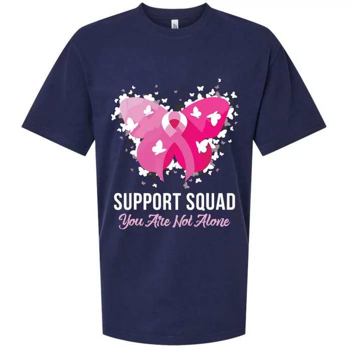 Support Squad Breast Cancer Awareness Pink Ribbon Butterfly Sueded Cloud Jersey T-Shirt