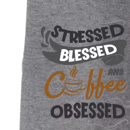 Sarcastic Stressed Blessed And Coffee Obsessed And Wo Doggie 3-End Fleece Hoodie