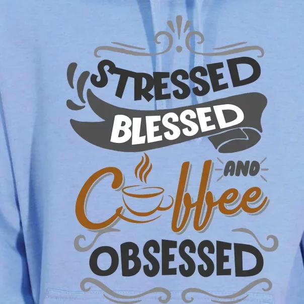 Sarcastic Stressed Blessed And Coffee Obsessed And Wo Unisex Surf Hoodie