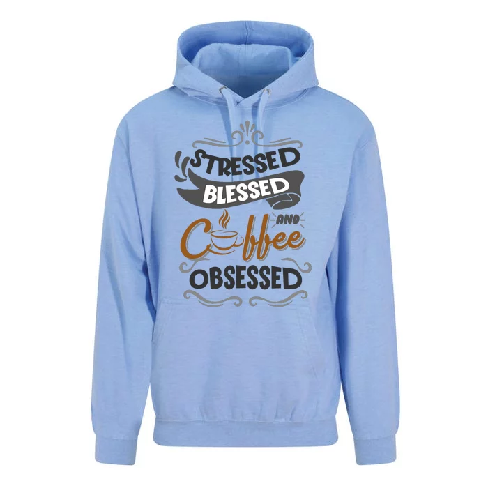 Sarcastic Stressed Blessed And Coffee Obsessed And Wo Unisex Surf Hoodie