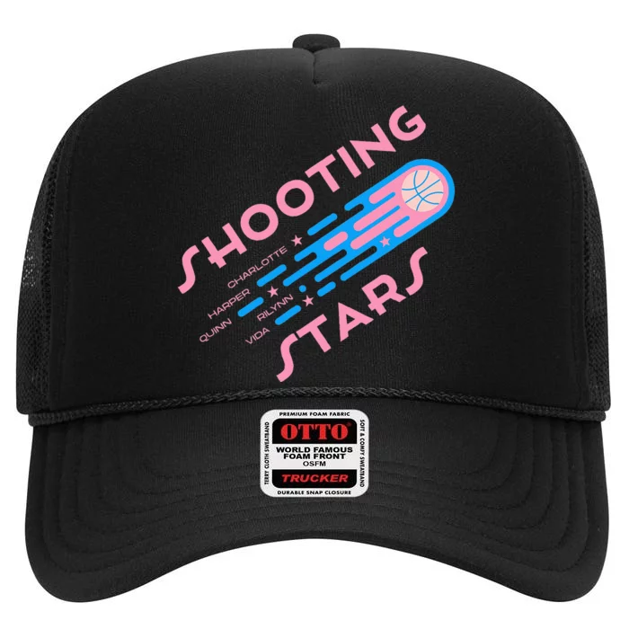 Shooting Stars Basketball High Crown Mesh Trucker Hat