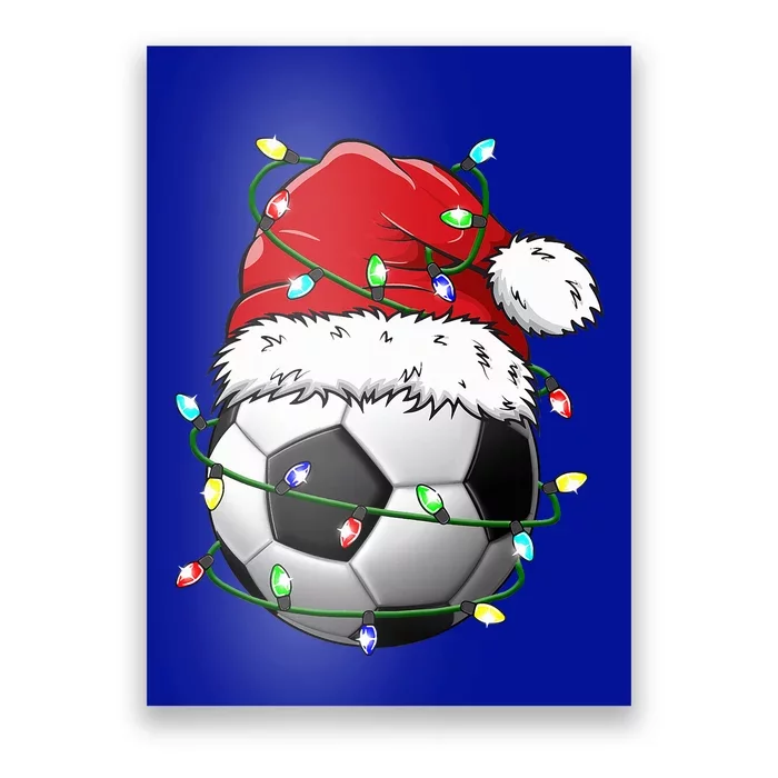 Santa Soccer Ball Sports Design Christmas Soccer Player Poster