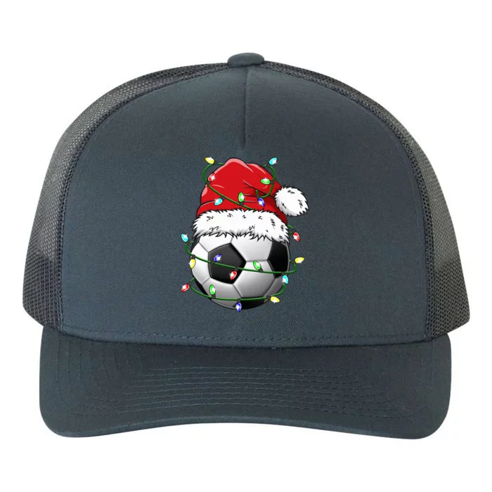 Santa Soccer Ball Sports Design Christmas Soccer Player Yupoong Adult 5-Panel Trucker Hat