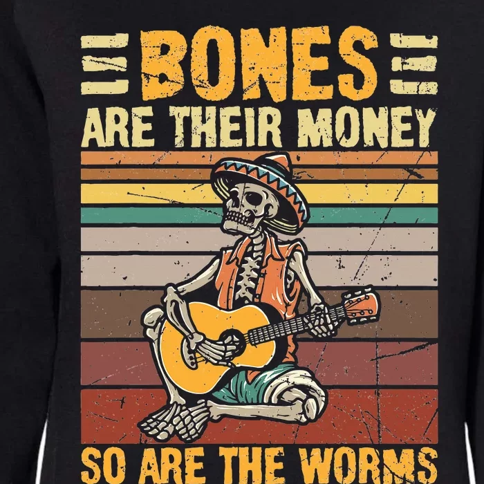 Spooky Skeletons Bones and Worms Halloween Costume Womens California Wash Sweatshirt