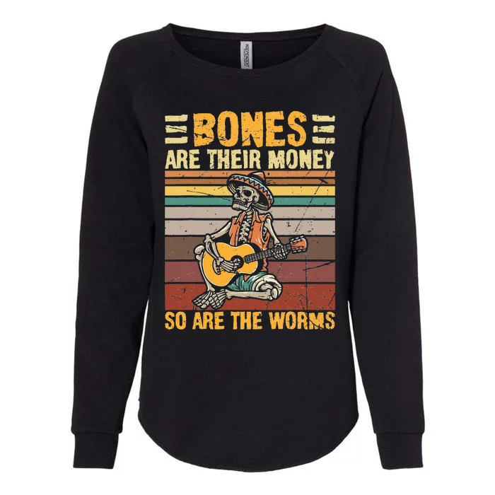 Spooky Skeletons Bones and Worms Halloween Costume Womens California Wash Sweatshirt