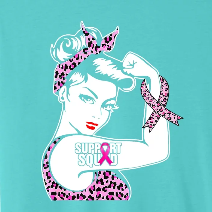 Support Squad Breast Cancer Warrior Pink Ribbon Leopard ChromaSoft Performance T-Shirt