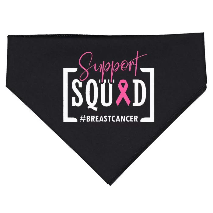 Support Squad Breast Cancer Awareness Warrior Pink Ribbon USA-Made Doggie Bandana