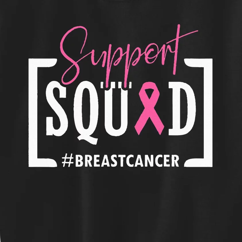 Support Squad Breast Cancer Awareness Warrior Pink Ribbon Kids Sweatshirt