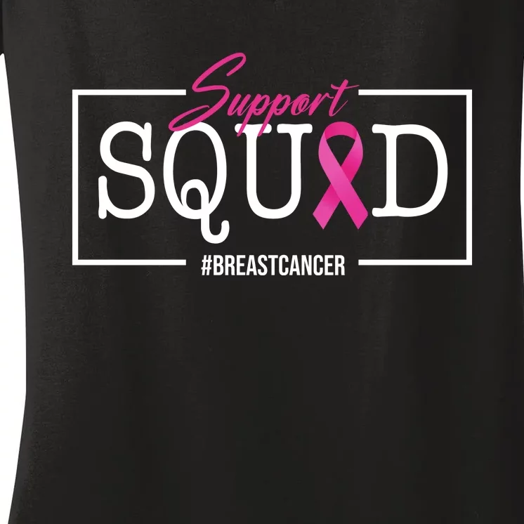 Support Squad Breast Cancer Women's V-Neck T-Shirt