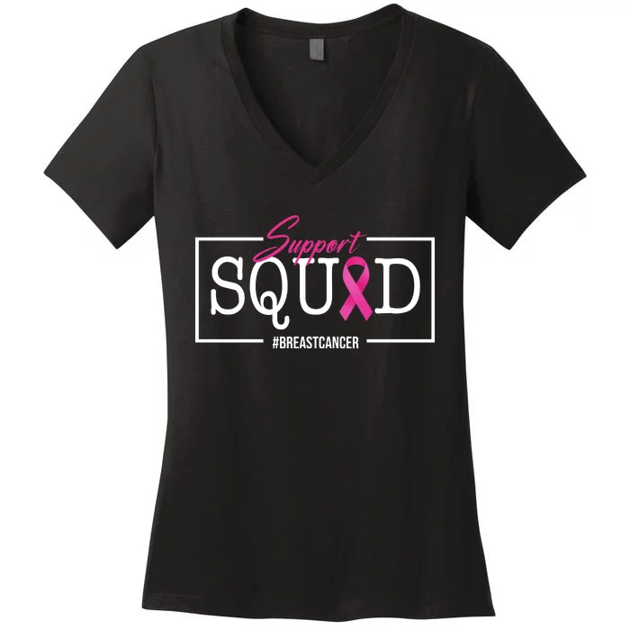 Support Squad Breast Cancer Women's V-Neck T-Shirt