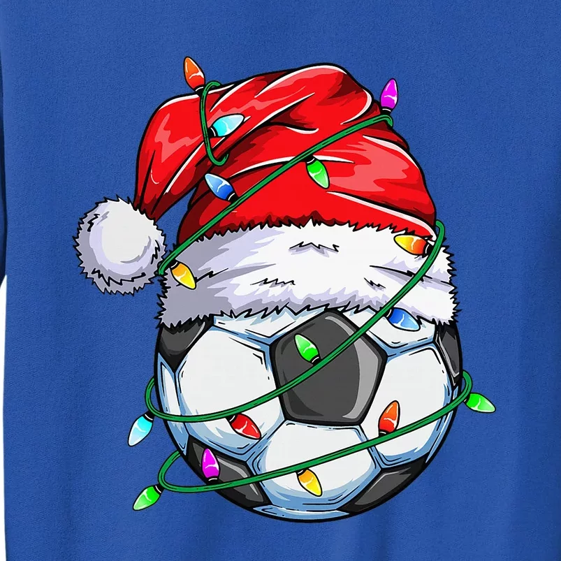 Santa Soccer Ball Sports Design Christmas Soccer Player Tall Sweatshirt