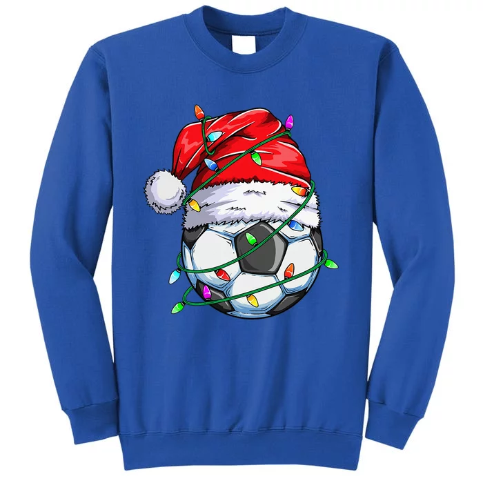 Santa Soccer Ball Sports Design Christmas Soccer Player Tall Sweatshirt