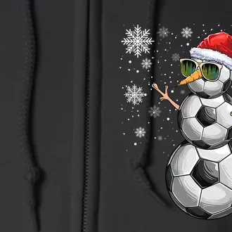 Snowman Soccer Ball Christmas Santa Xmas Holiday Full Zip Hoodie