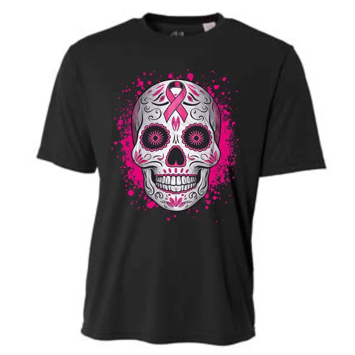 Sugar Skull Breast Cancer Awareness 2024 Cooling Performance Crew T-Shirt