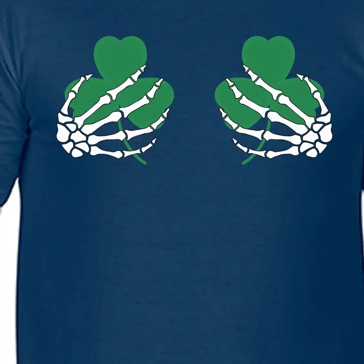 Shamrock Skeleton Boob Hand St Patricks Day Comfort Colors T-Shirt