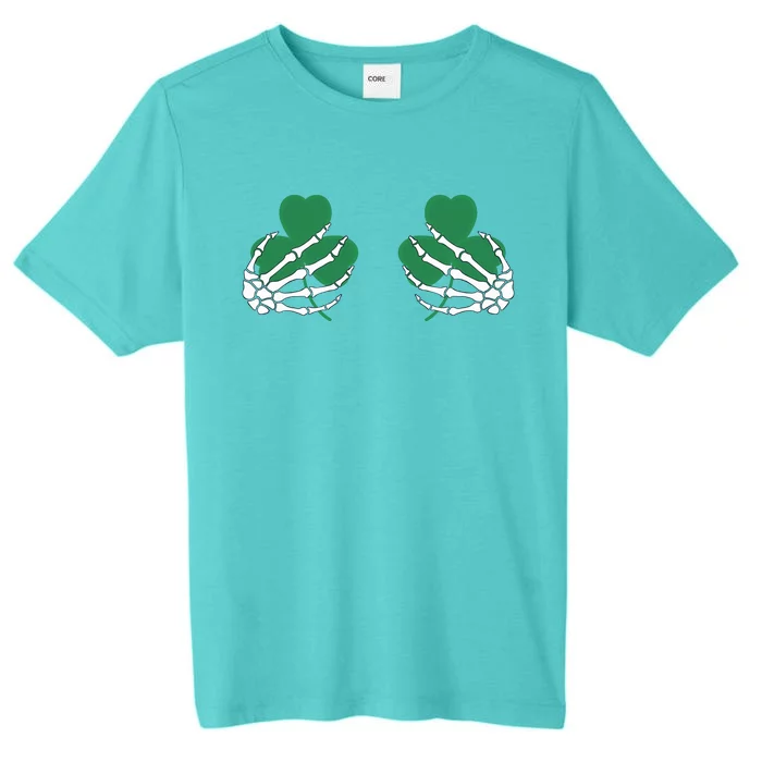 Shamrock Skeleton Boob Hand St Patricks Day ChromaSoft Performance T-Shirt