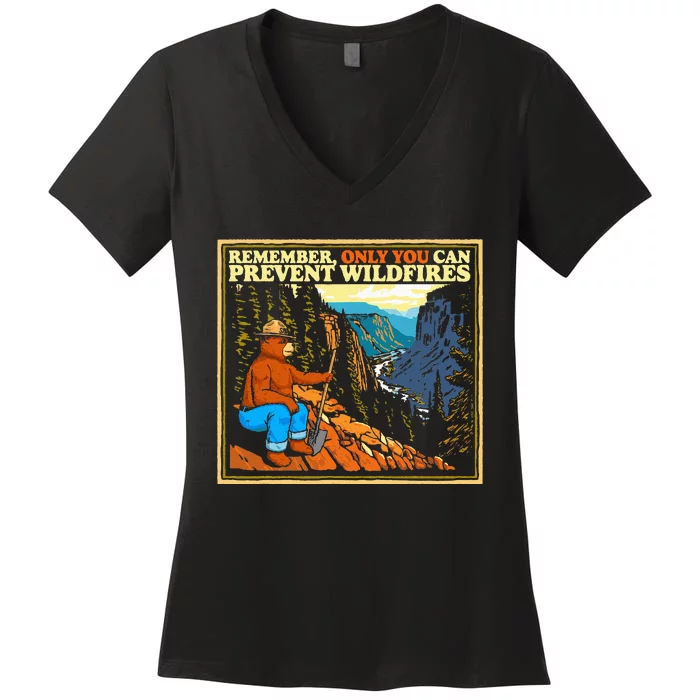 Style Smokey B.E.A.R Only You Retro Hiking Women's V-Neck T-Shirt