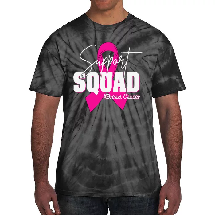 Support Squad Breast Cancer Awareness Pin.K Ribbon Tie-Dye T-Shirt