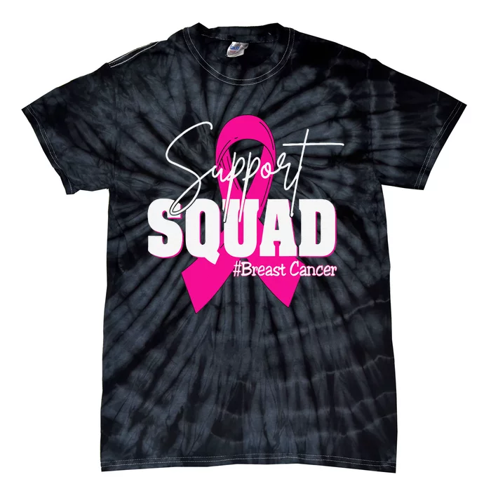 Support Squad Breast Cancer Awareness Pin.K Ribbon Tie-Dye T-Shirt