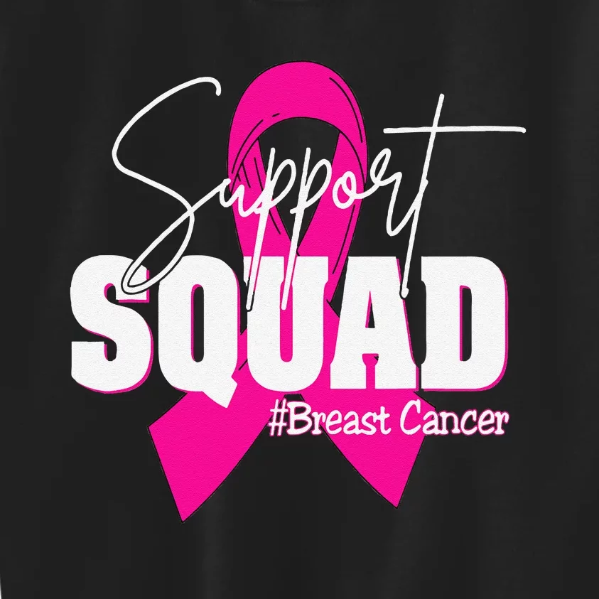 Support Squad Breast Cancer Awareness Pin.K Ribbon Kids Sweatshirt