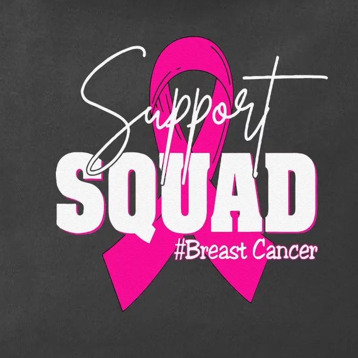 Support Squad Breast Cancer Awareness Pin.K Ribbon Zip Tote Bag