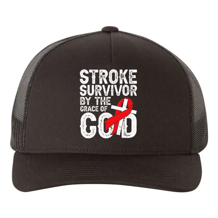 Stroke Survivor By The Grace Of God Stroke Survivor Yupoong Adult 5-Panel Trucker Hat