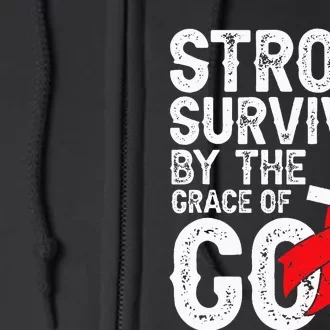 Stroke Survivor By The Grace Of God Stroke Survivor Full Zip Hoodie