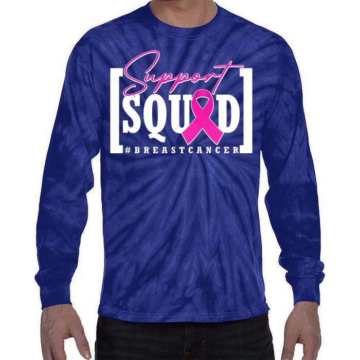 Support Squad #Breast Cancer Awareness Warrior Tie-Dye Long Sleeve Shirt