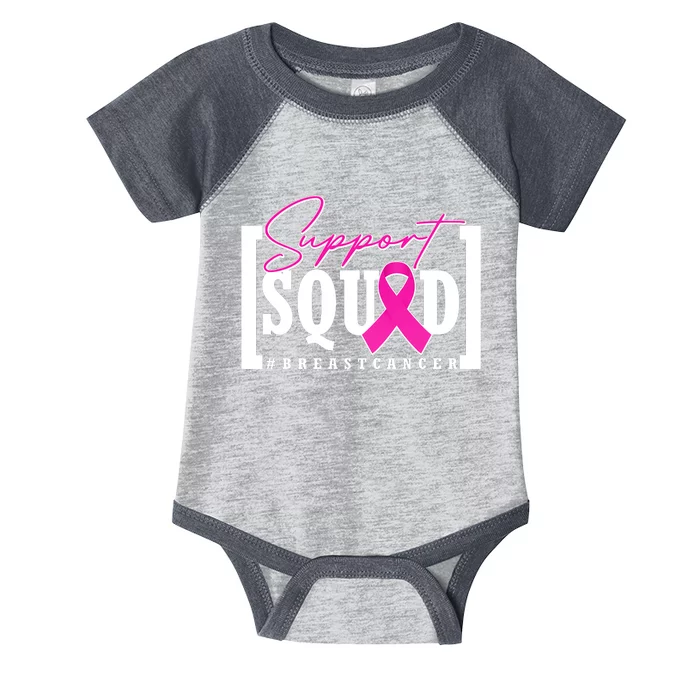 Support Squad #Breast Cancer Awareness Warrior Infant Baby Jersey Bodysuit