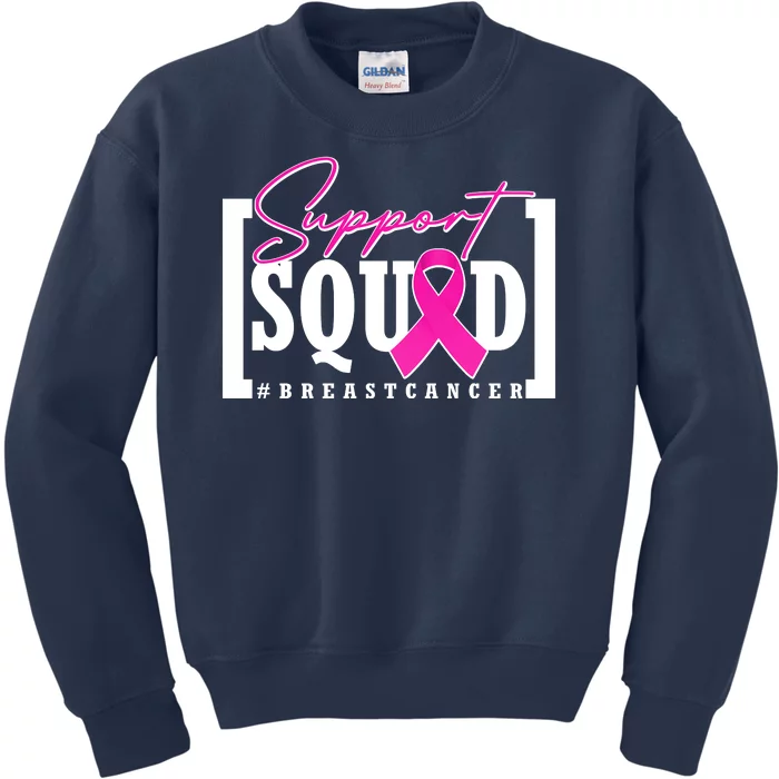 Support Squad #Breast Cancer Awareness Warrior Kids Sweatshirt