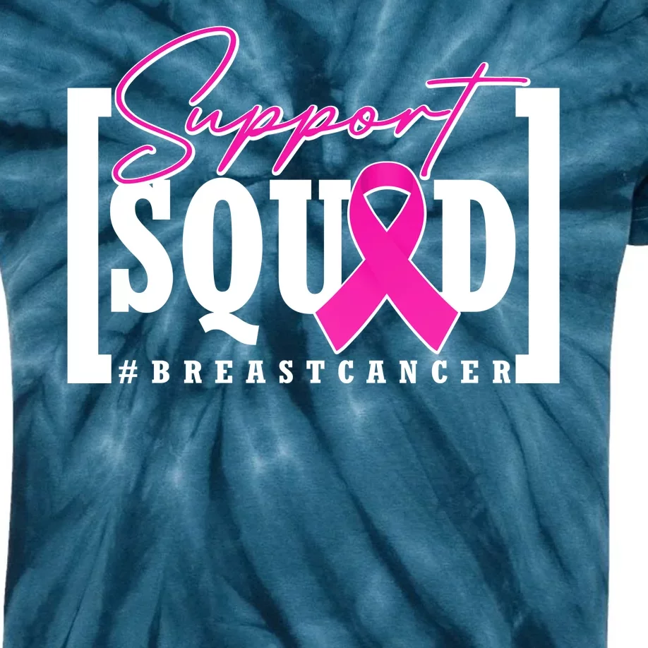 Support Squad #Breast Cancer Awareness Warrior Kids Tie-Dye T-Shirt