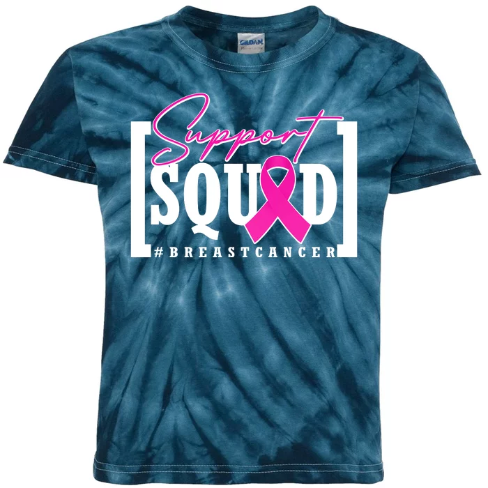 Support Squad #Breast Cancer Awareness Warrior Kids Tie-Dye T-Shirt