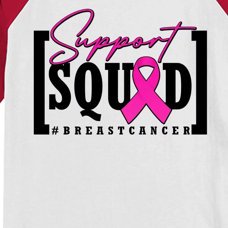 Support Squad #Breast Cancer Awareness Warrior Kids Colorblock Raglan Jersey