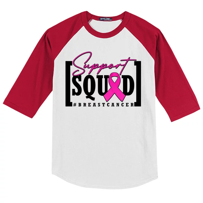 Support Squad #Breast Cancer Awareness Warrior Kids Colorblock Raglan Jersey