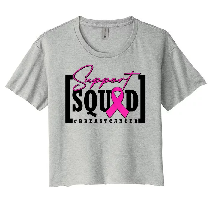 Support Squad #Breast Cancer Awareness Warrior Women's Crop Top Tee