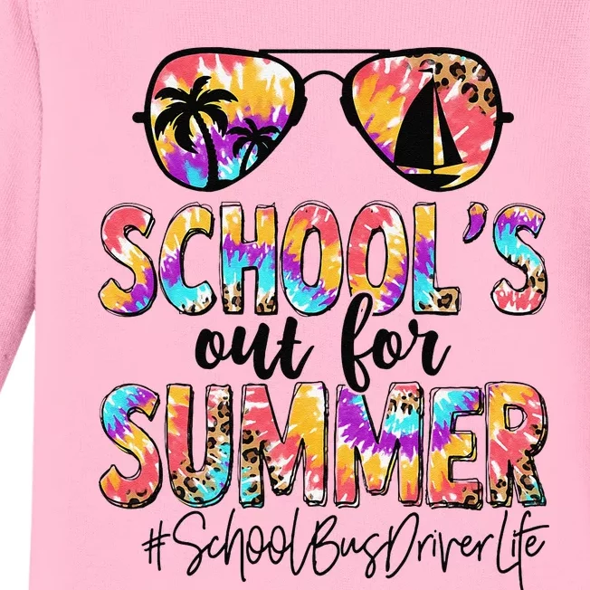 Summer School Bus Driver Day Out For Summer Tie Dye Baby Long Sleeve Bodysuit