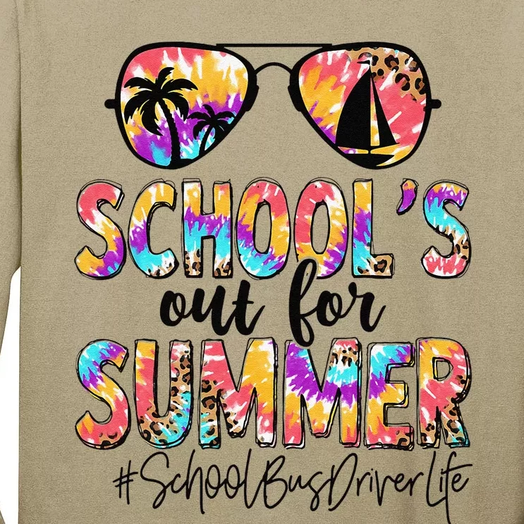 Summer School Bus Driver Day Out For Summer Tie Dye Tall Long Sleeve T-Shirt