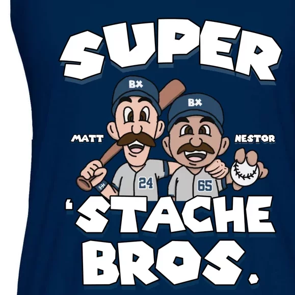 Super Stache Bros Ladies Essential Flowy Tank