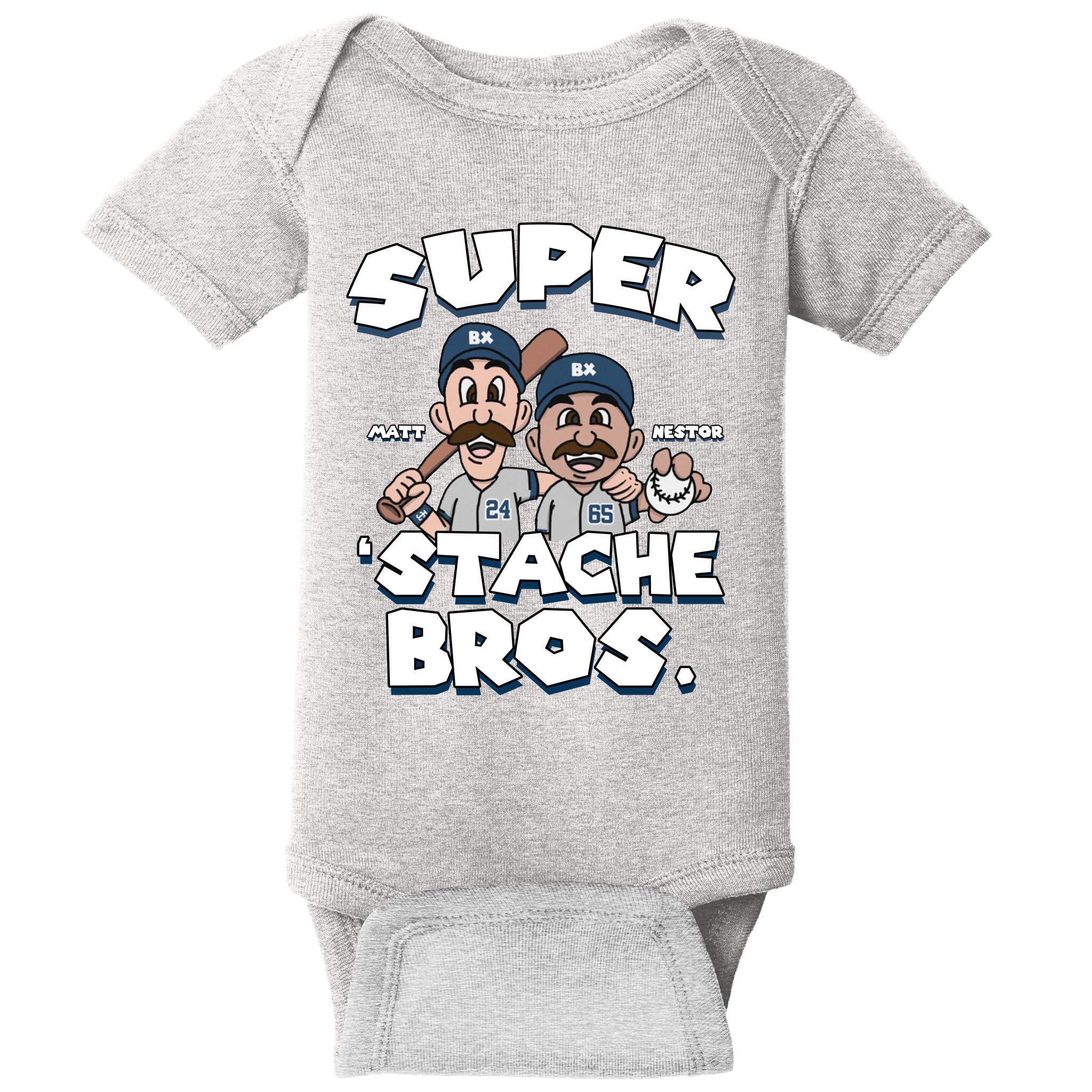 Super Stache Bros Baby Bodysuit