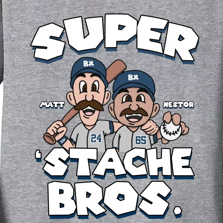 Super Stache Bros Kids Long Sleeve Shirt