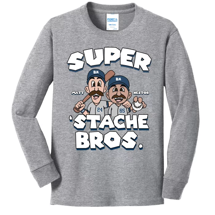 Super Stache Bros Kids Long Sleeve Shirt