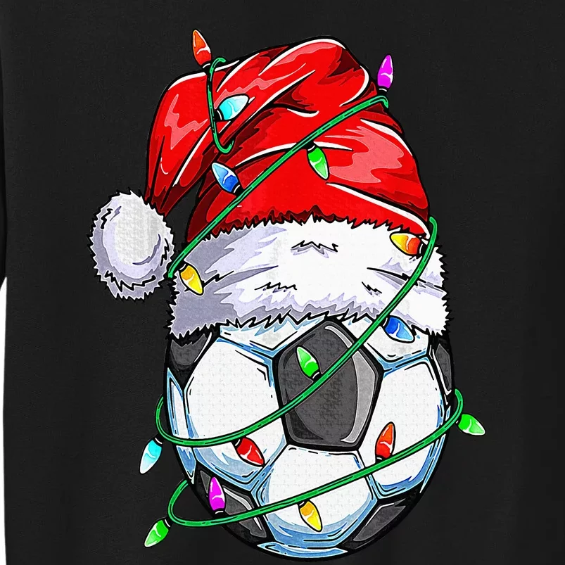 Santa Soccer Ball Sports Design Christmas Soccer Player Tall Sweatshirt