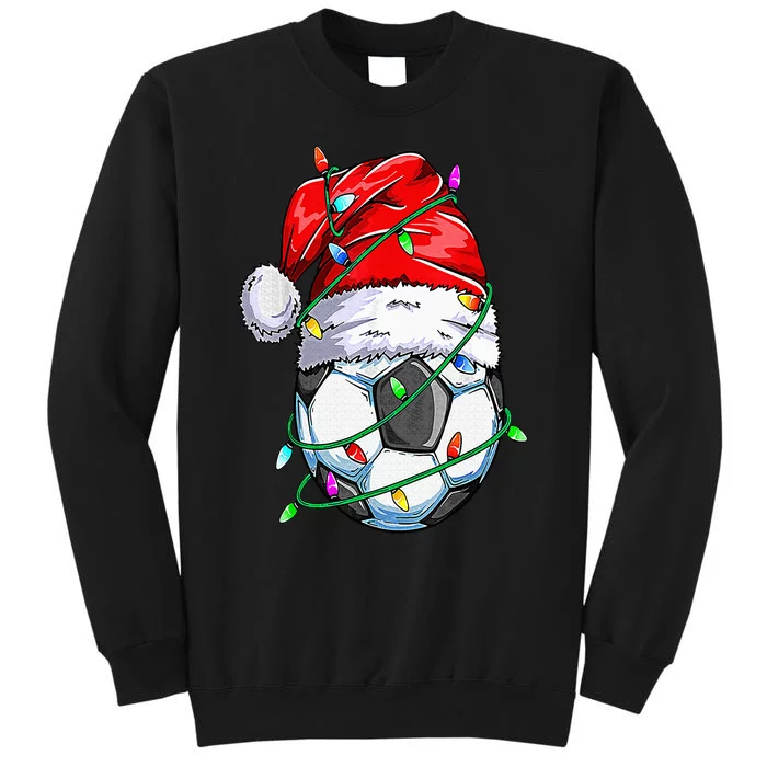 Santa Soccer Ball Sports Design Christmas Soccer Player Tall Sweatshirt