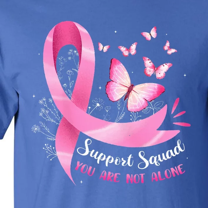 Support Squad Breast Cancer Awareness Pink Ribbon Butterfly Tall T-Shirt