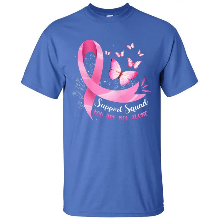 Support Squad Breast Cancer Awareness Pink Ribbon Butterfly Tall T-Shirt